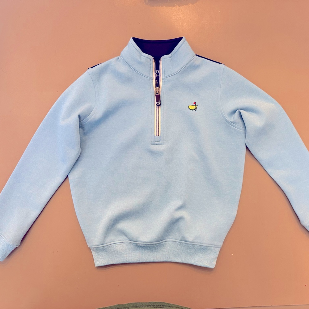 Masters boys 4t 1/4 zip pullover (performance fabric) light blue EUC